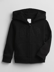 Gap Black Zip Up Logo Zip Up Hoodie (6mths-5yrs) - Image 1 of 1