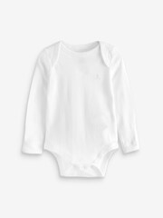 Gap White 3 Pack Long Sleeve Baby Bodysuits - Image 2 of 2