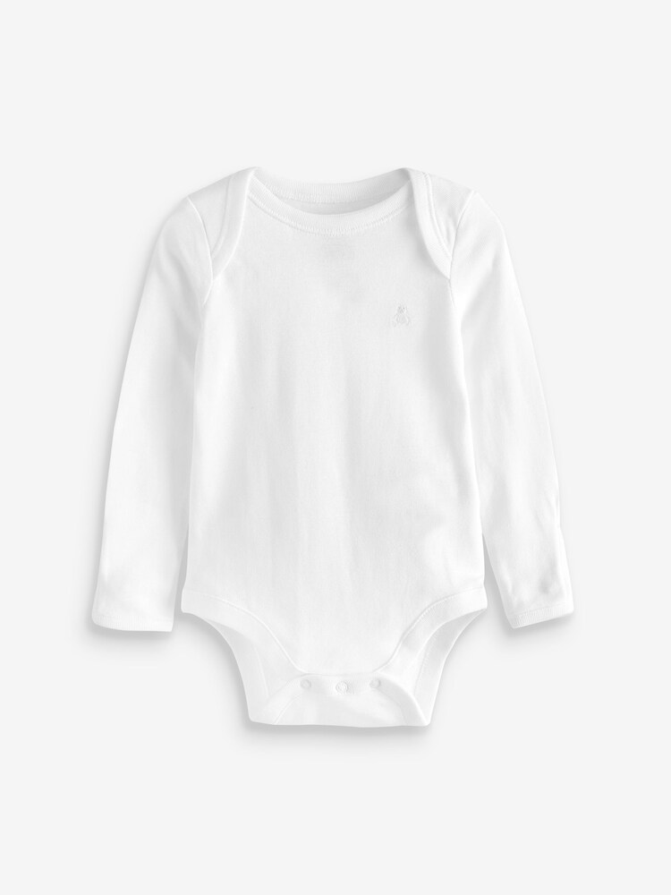 Gap White 3 Pack Long Sleeve Baby Bodysuits - Image 2 of 2 Gap White 3 Pack Long Sleeve Baby Bodysuits - Image 2 of 2
