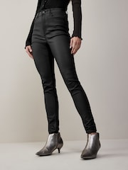 NOISY MAY Black Coated High Waisted Skinny Jean - Image 1 of 5
