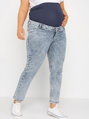 Yours Curve Blue Maternity Mom Jean - Image 1 of 4