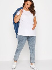 Yours Curve Blue Maternity Mom Jean - Image 2 of 4