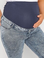 Yours Curve Blue Maternity Mom Jean - Image 3 of 4