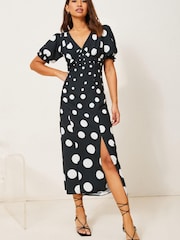 Lipsy Monochrome Empire Midi Dress - Image 1 of 4