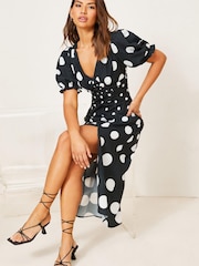 Lipsy Monochrome Empire Midi Dress - Image 3 of 4
