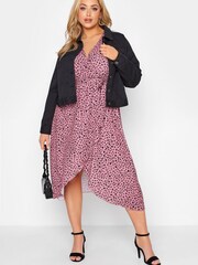 Yours Curve Pink London Wrap Dress - Image 2 of 4
