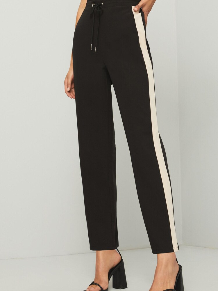 Lipsy Black Side Stripe Woven Joggers - Image 1 of 1 Lipsy Black Side Stripe Woven Joggers - Image 1 of 1