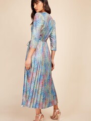 Little Mistress Blue Multi Spot Midaxi Dress - Image 4 of 4