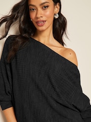 Friends Like These Black Batwing Knitted Off The Shoulder Jumper - Image 4 of 4