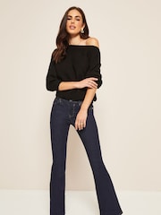 Friends Like These Black Batwing Knitted Off The Shoulder Jumper - Image 5 of 7