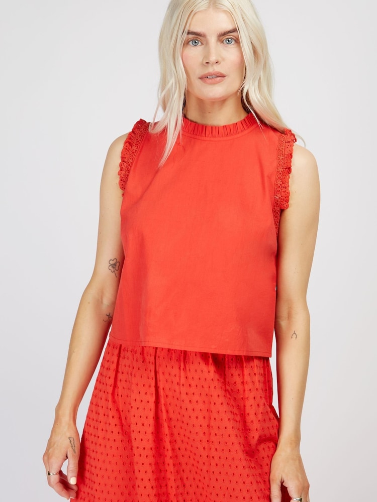 Little Mistress Red Frill Top - Image 2 of 5