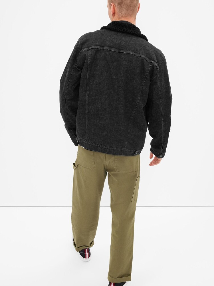 Gap Black Sherpa Icon Denim Jacket - Image 2 of 4