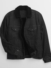 Gap Black Sherpa Icon Denim Jacket - Image 3 of 4