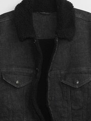 Gap Black Sherpa Icon Denim Jacket - Image 4 of 4