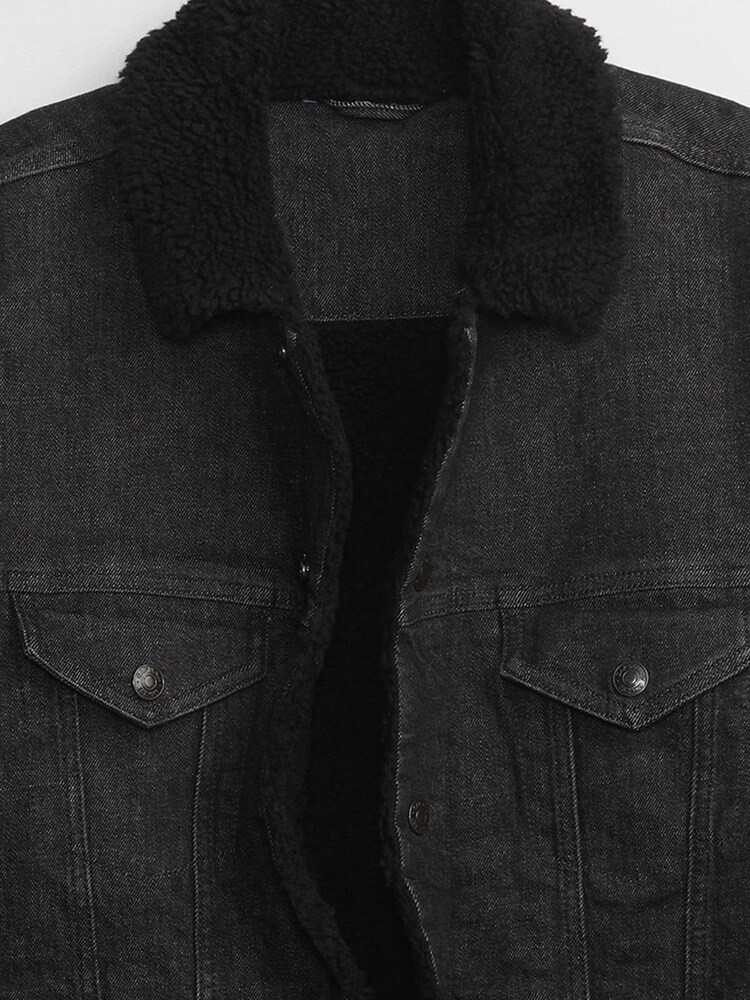 Gap Black Sherpa Icon Denim Jacket - Image 4 of 4