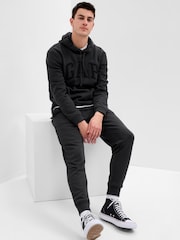 Gap Black Logo Fleece-Lined Slim Fit Joggers - Image 1 of 5