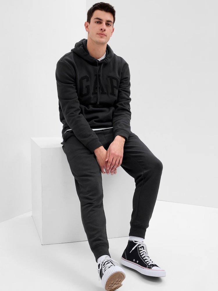 Gap Black Logo Fleece-Lined Slim Fit Joggers - Image 1 of 5