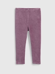 Gap Purple Ribbed Velour Leggings - Image 1 of 1