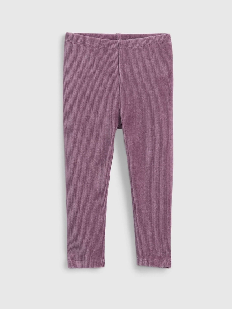 Gap Purple Ribbed Velour Leggings - Image 1 of 1 Gap Purple Ribbed Velour Leggings - Image 1 of 1