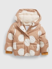Gap Brown Water Resistant Sherpa Lined Recycled Puffer Jacket - Image 1 of 1