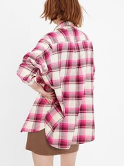 Gap Pink and White Long Sleeve Flannel Shirt - Image 4 of 5