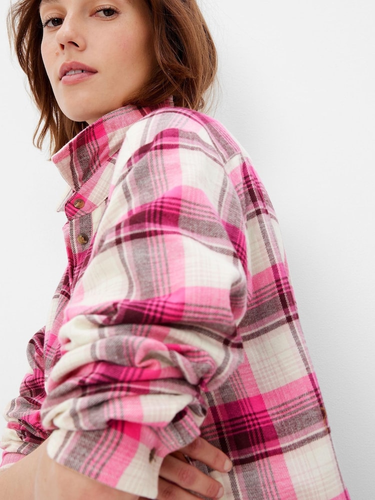 Gap Pink and White Long Sleeve Flannel Shirt - Image 5 of 5