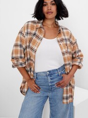 Gap Camel Brown Long Sleeve Flannel Shirt - Image 5 of 5