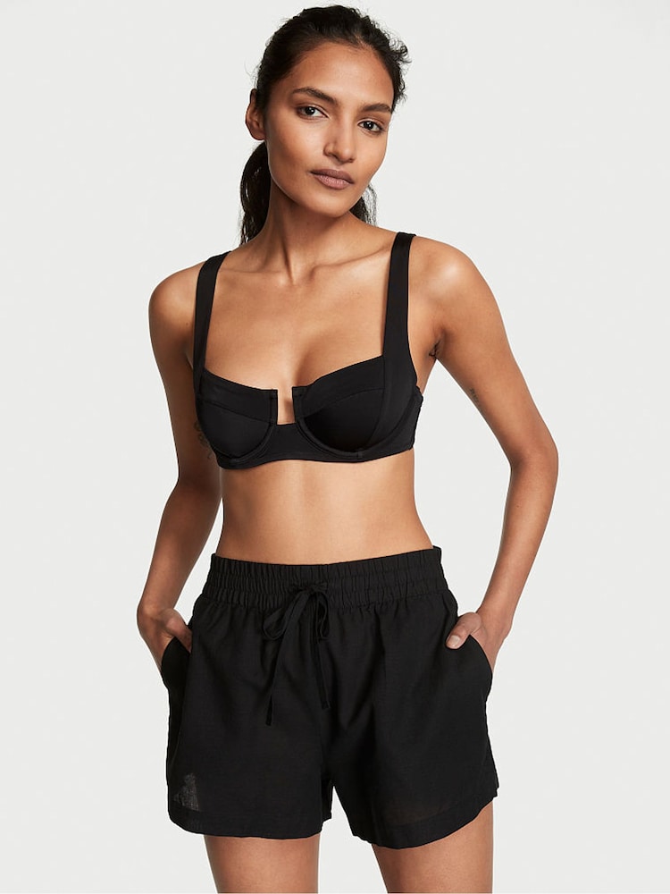 Victoria's Secret Black Linen Shorts - Image 1 of 3 Victoria's Secret Black Linen Shorts - Image 1 of 3