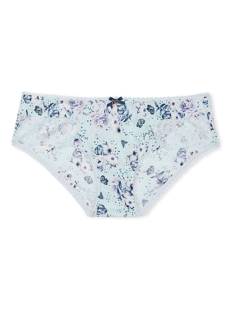Victoria's Secret Ballad Blue Floral Toile Lace Trim Hipster Knickers - Image 4 of 4