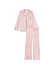 Victoria's Secret Pink Iconic Stripe Satin Long Pyjama Set - Image 3 of 3