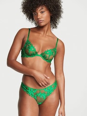 Victoria's Secret Verdant Green Embroidered Thong Knickers - Image 1 of 2