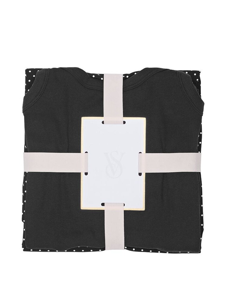 Victoria's Secret Black White Dots Cotton Long Pyjamas - Image 4 of 4