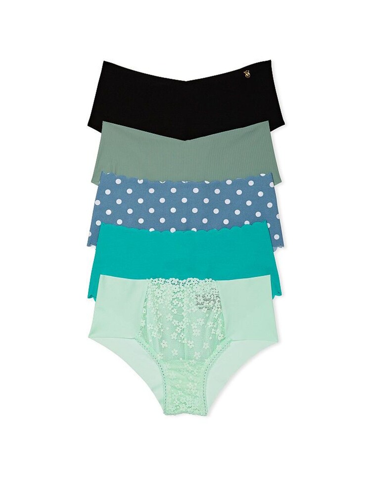 Victoria's Secret Black/Blue/Green Cheeky 5 Pack Knickers - Image 4 of 4 Victoria's Secret Black/Blue/Green Cheeky 5 Pack Knickers - Image 4 of 4