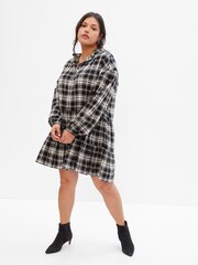 Gap Black Plaid Tiered Mini Dress - Image 1 of 5