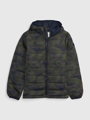 Gap Green Camo Resistant Recycled Lightweight Puffer Jacket - Image 1 of 2