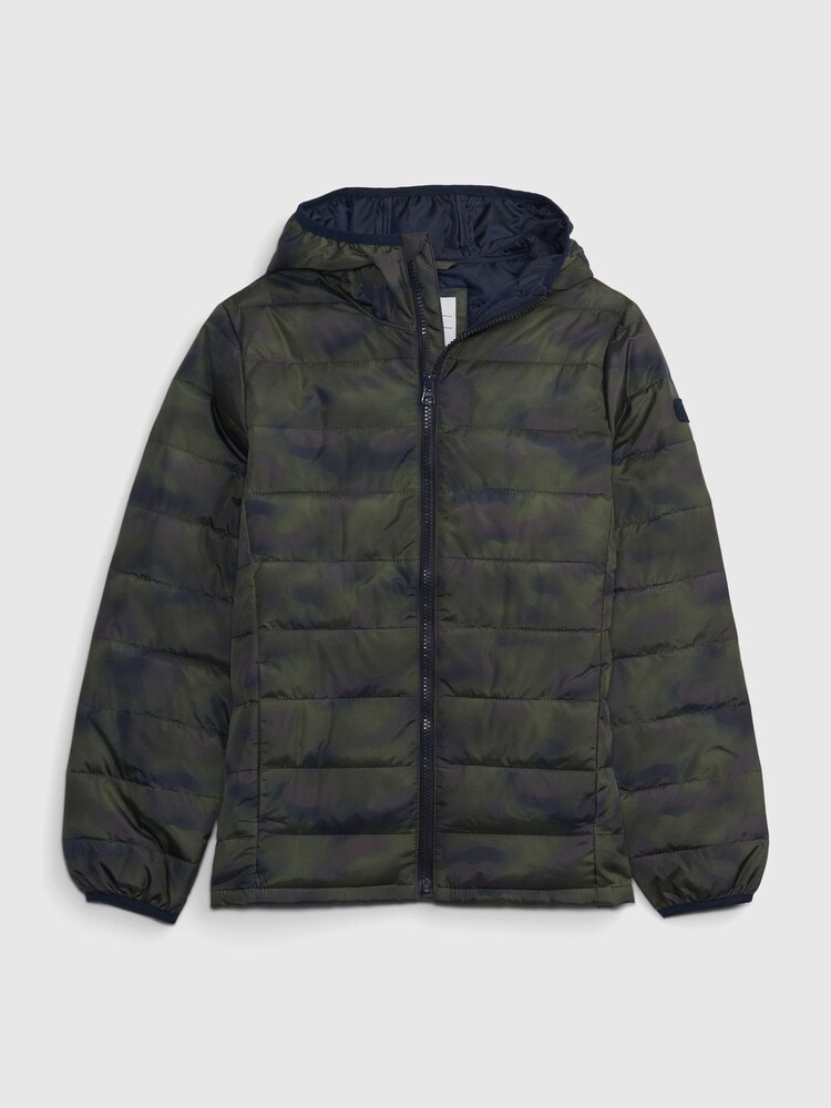 Gap Green Camo Resistant Recycled Lightweight Puffer Jacket - Image 1 of 2 Gap Green Camo Resistant Recycled Lightweight Puffer Jacket - Image 1 of 2