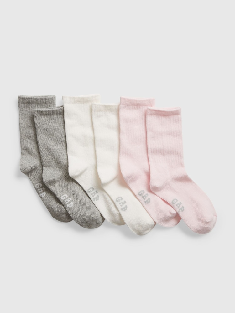 Gap Pink Kids 3 Pack Crew Socks - Image 1 of 2 Gap Pink Kids 3 Pack Crew Socks - Image 1 of 2