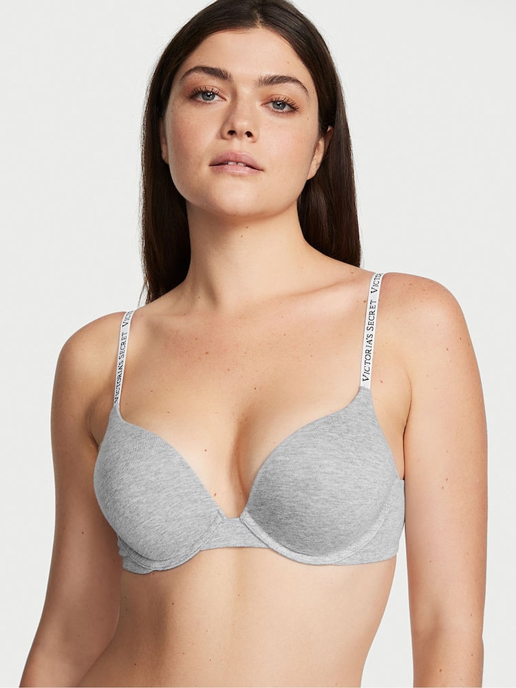 Victoria's Secret Grey Heather Strap Add 2 Cups Push Up Bra - Image 1 of 3