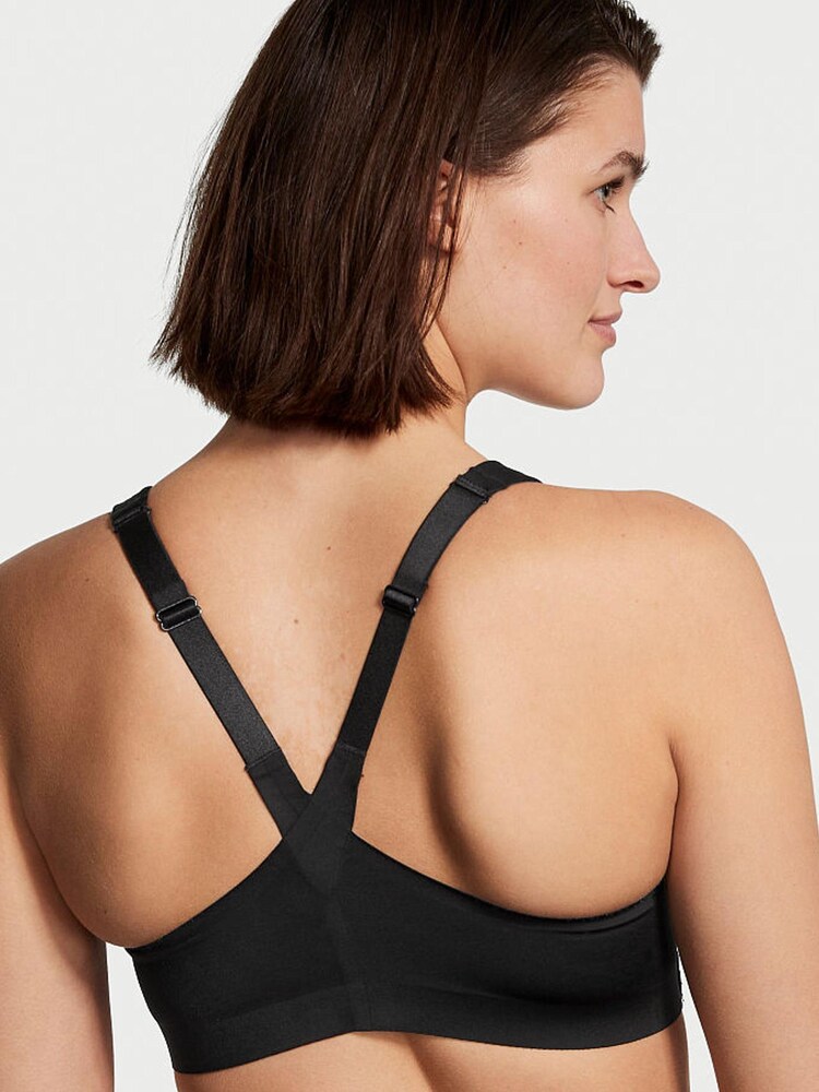 Victoria's Secret Black/ White Piping High Impact Racerback Zip Up Sports Bra - Image 2 of 3