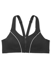 Victoria's Secret Black/ White Piping High Impact Racerback Zip Up Sports Bra - Image 3 of 3