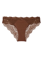 Victoria's Secret Dark Roast Brown Lace Trim Cheekini Knickers - Image 3 of 3