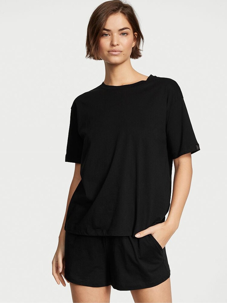 Victoria's Secret Black Cotton Short Pyjama Set - Image 1 of 4