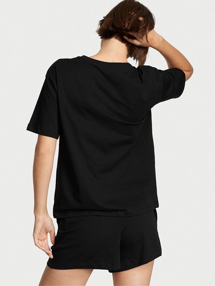 Victoria's Secret Black Cotton Short Pyjama Set - Image 2 of 4