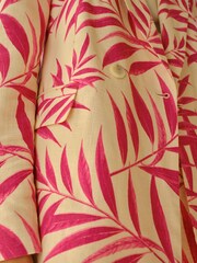 V&A | Love & Roses Pink Floral Print Relaxed Double Breasted Blazer Contains Linen - Image 3 of 3