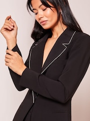 Lipsy Black Rhinestone Tailored Single Breasted Blazer - Image 4 of 4