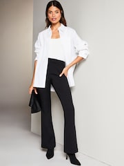 Lipsy Black Smart Bootleg Kick Flare Trousers - Image 3 of 4