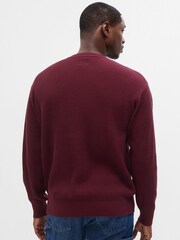 Gap Burgundy Oversized Ribbed Crew Neck Jumper - Image 2 of 2