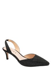 Ravel Black Satin Kitten-Heel Slingback Shoes - Image 1 of 4