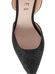 Ravel Black Satin Kitten-Heel Slingback Shoes - Image 4 of 4