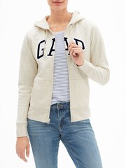 Gap Cream Logo Zip Up Hoodie - Image 1 of 1